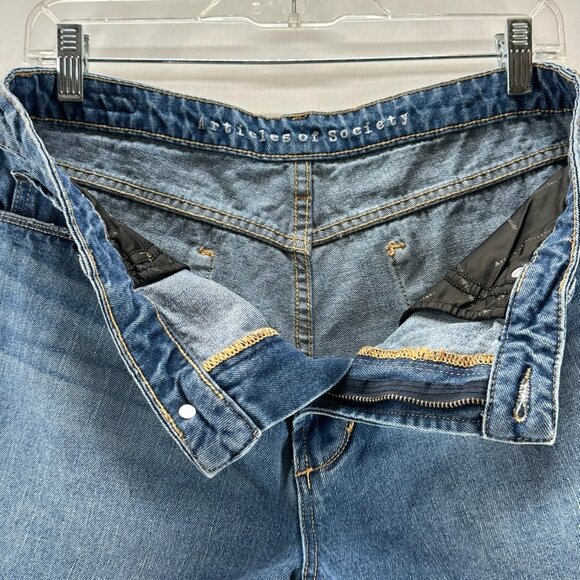 Articles of Society Mom Shorts Women 31 Denim Mid-Rise Zip Fly Medium Blue Wash - Picture 7 of 11